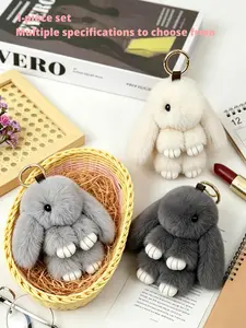 A soft, cute plush lop-eared rabbit keychain charm, suitable for daily wear, vacation dates, and other occasions, and also a delightful and exquisite little gift, Cute Charms Keychain