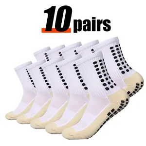 Lpxpass All-Season Soccer Socks for Men & Women - 3/6/10 Pairs, Athletic Cushioned, Breathable, Non-Slip Silicone Grip Socks for Football & Outdoor Training