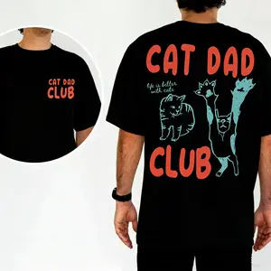 Funny Cat Dad Club 2 Sided Shirt, New Cat Dad Tee, Cat Lover T-shirt, Gift For Dad, Christmas Shirt For Dad PLK0088