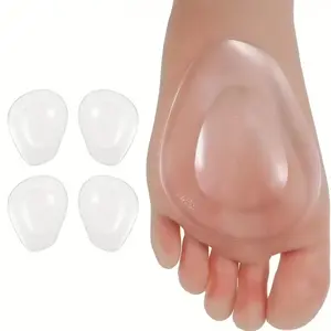 4pcs front foot cushioning gel pad - reusable front foot pad for high heels to relieve foot pressure, and anti-skid shock pad Shoe Insoles