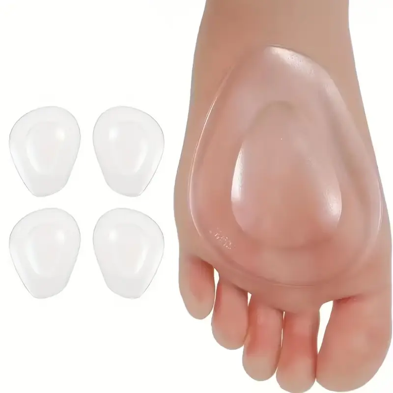 4pcs front foot cushioning gel pad - reusable front foot pad for high heels to relieve foot pressure, and anti-skid Shock Absorption shock pad
