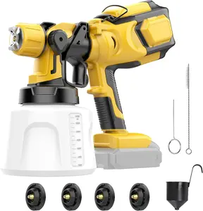 Cordless Paint Sprayer Compatible with Dewalt 20V MAX Battery(No Battery) Electric Spray Paint Gun with 4 Nozzles and 3 Patterns, Paint Sprayers for Home Interior and Exterior