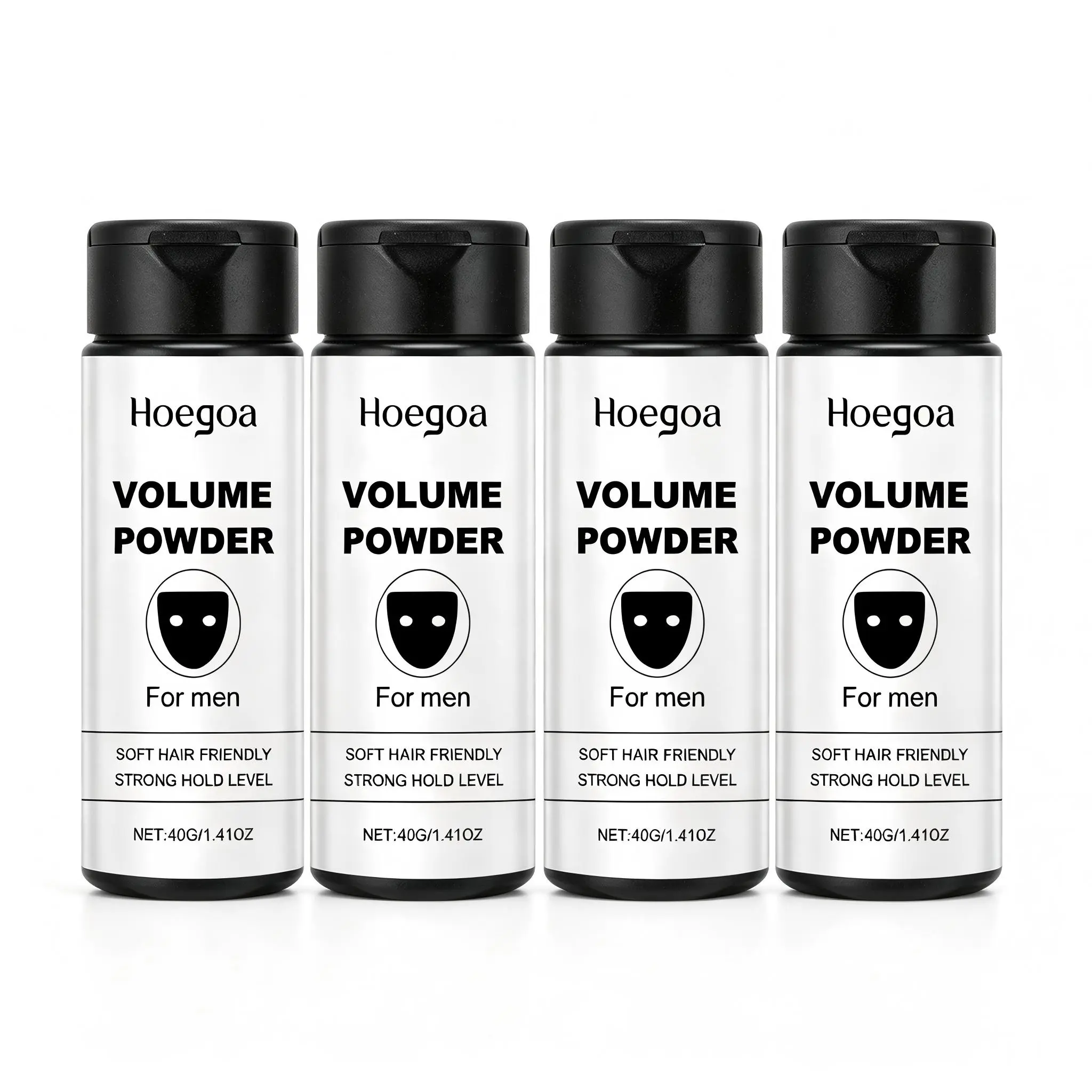 Men's Hoegoa 4-Pcs Texturizing & Volumizing Powder - All Adults' Hair Styling Products, Oil Control, Long-Lasting Texture, Exfoliating, Refreshing, Gentle Ingredients, Fluffy Lightweight Applicator, Styling Texture Powder, Texturizing Powder