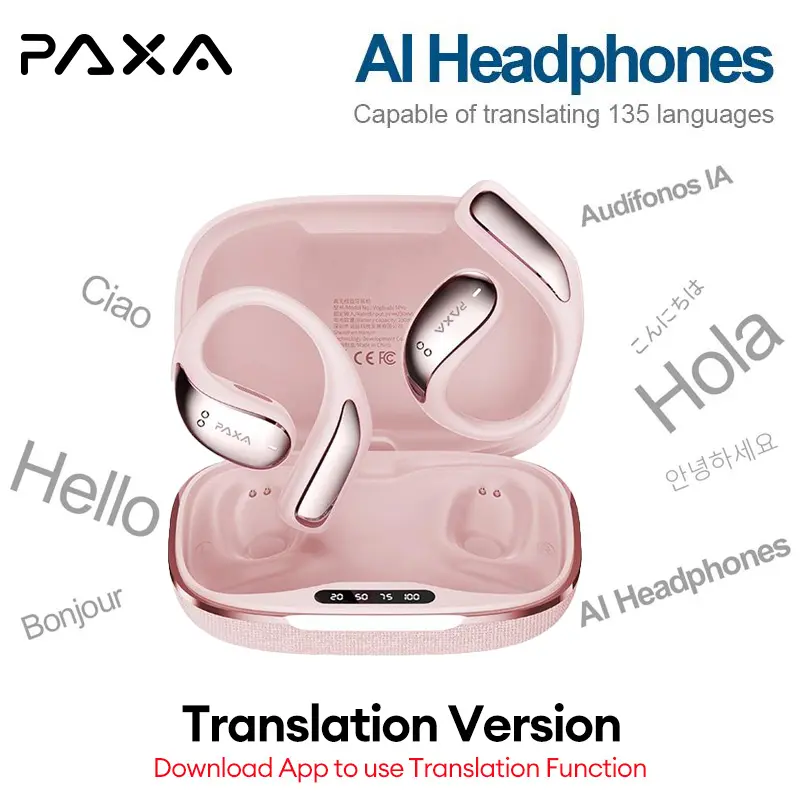【Free shipping】PAXA Vogbuds 5 Pro OWS Smart Voice Assistant Headset,Dynamic Stereo Sound Earbuds with ENC Call Noise Canceling Mic, Digital Battery Display
