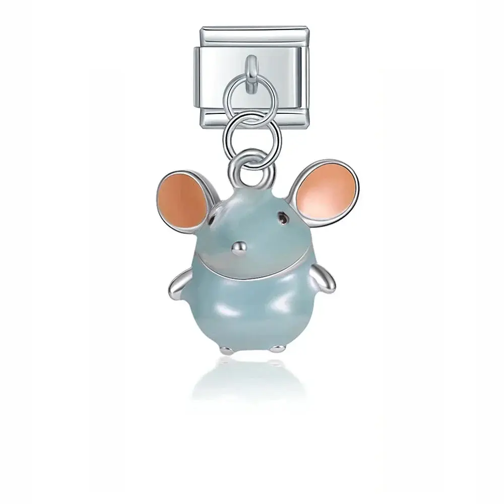 Silver Cute Mouse Pendant / Dangle