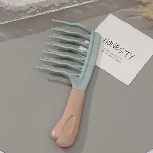 1 Wide Tooth Hair Comb Set - Dual Comb with Non-Slip Ergonomic Handle, Heavy Duty ABS Material for Wet/Dry Hair - Suitable for Curly, Wave, Fluffy Hairstyles - Compatible with Curly Hair Styling Products and Scalp Massager - Perfect Gift for Unisex