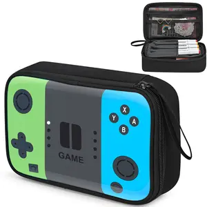 Gamer Large Capacity Pencil Case for Boys Teens Kids - School, Art & Office Supply Organizer with Sturdy Handle, Double Layer Pen Bag, Zippered Pouch & Storage Box for Men Adults