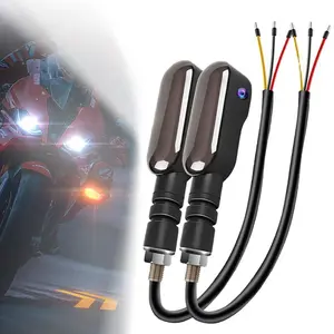 Motorcycle LED Turn Signal Kit with Projection Lights, RGB Ground Lights, Color Atmosphere & Warning Lights, Safety Lighting for Harley/Biker Motorcycles