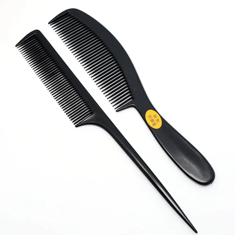 2 Pack Heat Resistant Anti Static Plastic Hair Comb Set, Fine Tooth Wide Tail Combs For Wig Styling Daily Hair Grooming