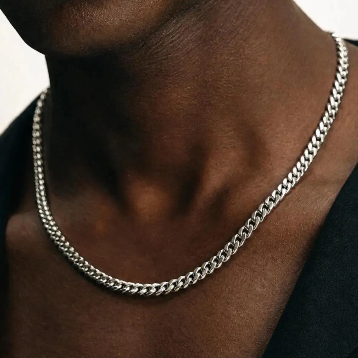 Silver Franco Box Chain Necklace | Italian Design | Luxury Polished V-Link Foxtail Braided Chain, Unisex Men Women Everyday Layering Chain, Durable Daily Wear Jewelry 3mm & 5mm