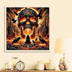 This gemstone art piece features diamond embellishments and craftsmanship, suitable for bedrooms, living rooms, studies, bathrooms, and home décor. A Gothic style | Exquisite artwork.