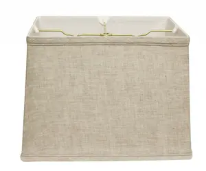 HomeRoots 469773 14 in. Throwback Rectangle Linen Lampshade, Cream