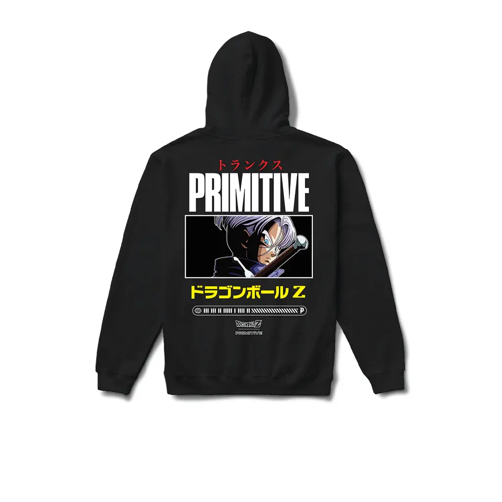 Primitive Skateboarding x Dragon Ball Z Men's Heavyweight Cotton Jersey Sweatshirt - Oversized Long-Sleeve Casual Pullover Hoodie with Graphic Prints, Resistance Design, Pocket, Relaxed Menswear Top