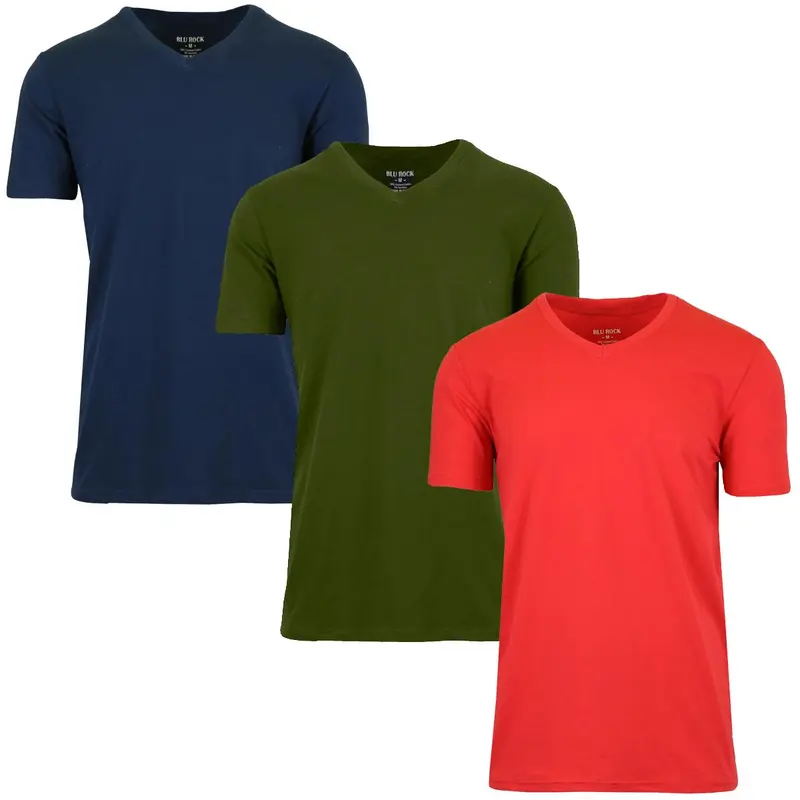 Navy - Olive - Red (V-Neck Stretch)