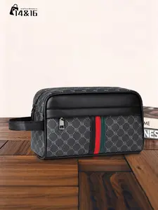 Men's Business Handbag, Fashion Casual Geometric Pattern Bag, All Seasons Phone Wallet, Perfect Gift for Men