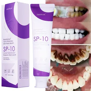 SP-10 Probiotic Whitening Toothpaste,Probiotic Brightening Toothpaste for Teeth Whitening/Brightening & Fresh Breath,Fluoride-Free,Minty Fresh Flavor,4.23 oz
