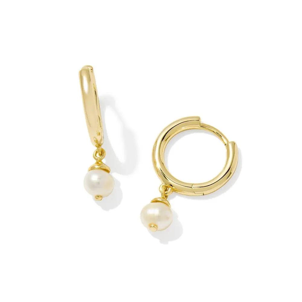 Kendra Scott Sawyer Hoop Earrings - Pearl
