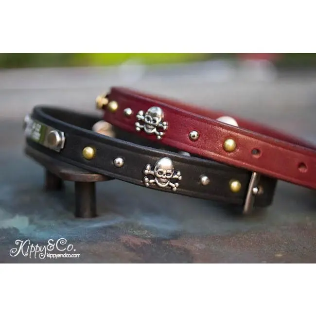 Skull and Crossbone Dog Collar