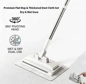 Universal 2-in-1 Snap-Grip Mop | Zero-Touch Disposable Cleaning | Fits All Rags & Paper Towels | 360° Swivel for Hardwood & Tile