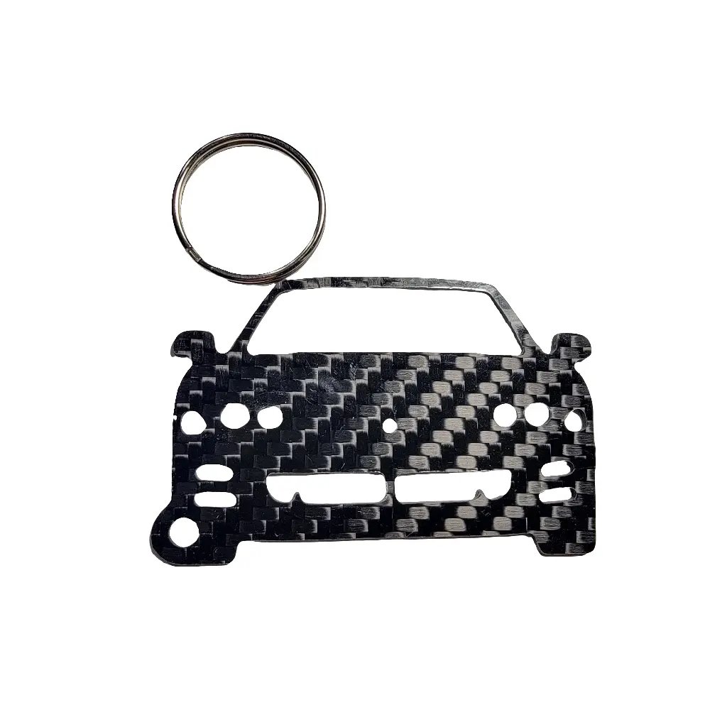 Carbon Fiber for keychain Mitsubishi 3000GT (1994-1997) Dodge Stealth Inspired Keychain Lanyard  front  view Glossy Twill