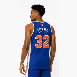 Towns #32 Finals New York Basketball Fan Mesh Tank Top, Streetwear Sports Jersey