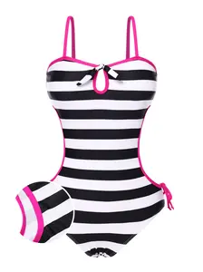 1960s Barbie Striped Hollow Bow Swimsuit, Bathing Suit