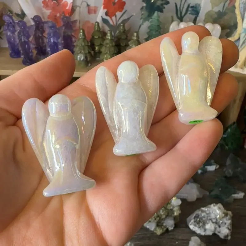 Aura Quartz Angel Figure - Handcrafted Holiday Crystals - Grievance Gift