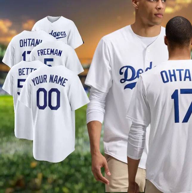 Men’s Baseball Jersey Shirt, White Button-Up, Custom Name Number, Casual Game Day Outfit #baseballjersey #streetstyle #gamedayfit #summerwardrobe #trendalert
