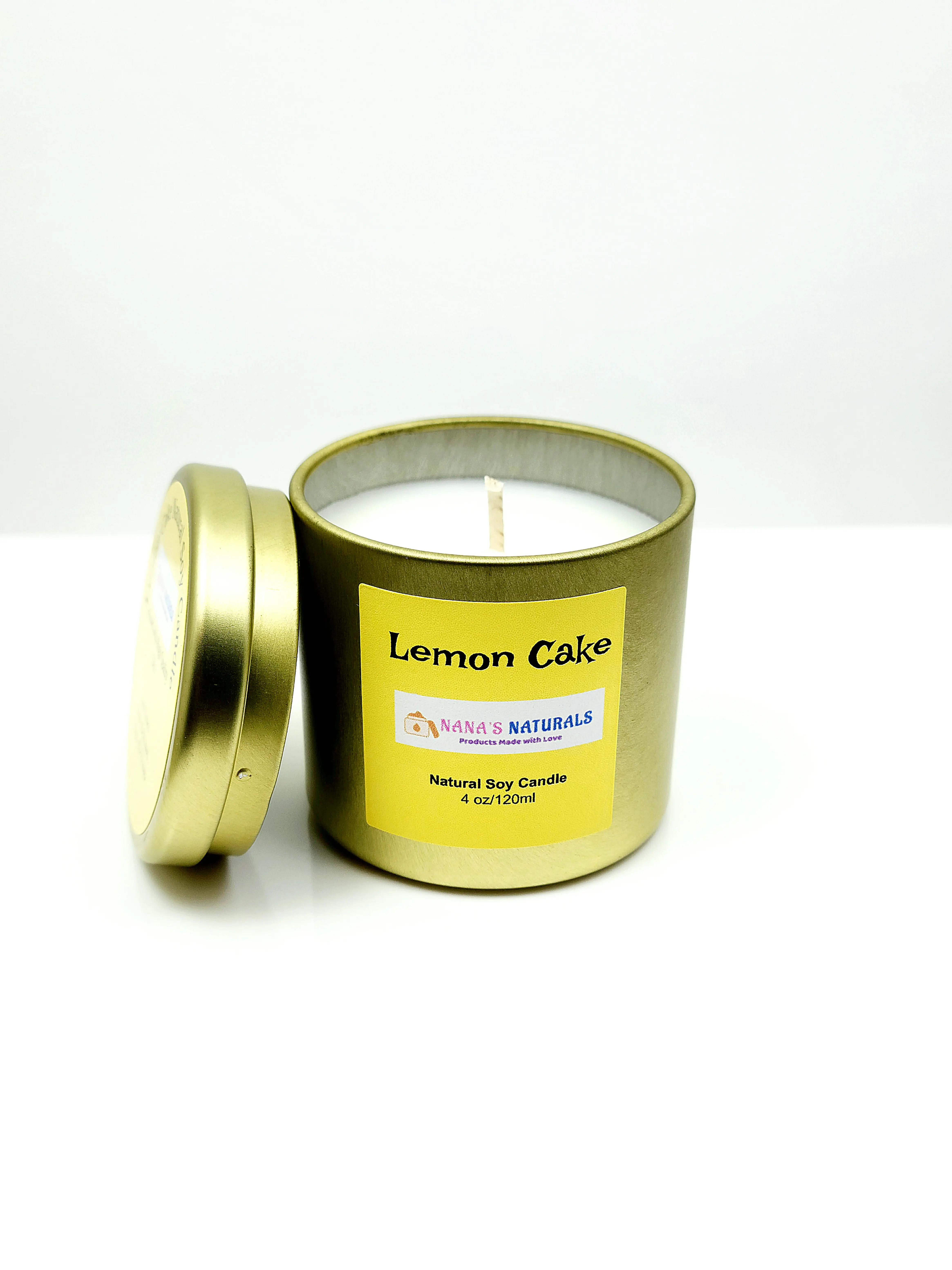 4 oz and 12 oz Soy Candle, Lemon Cake, Hand-poured All Natural Soy Candle, Scented Soy Candle, Soy Candles Handmade, Soy Candle Jar, Soy Candle Favors