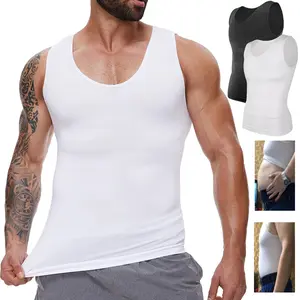 1/2/3 Pack Menswear Body Shaper  Shirt Tummy Control Shapewear Compression Breathable Sports Tank Top Undershirt Underwear Athletic Style Activewear Gym Spandex Vest Polyester Black