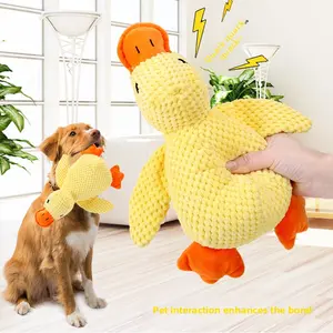 1.Calming Duck Dog Toy Plush Squeaky Chew Toys for Puppies Small Medium Dogs Anxiety Relief Interactive Fetch Squeaker Toys for Dogs Teething Training