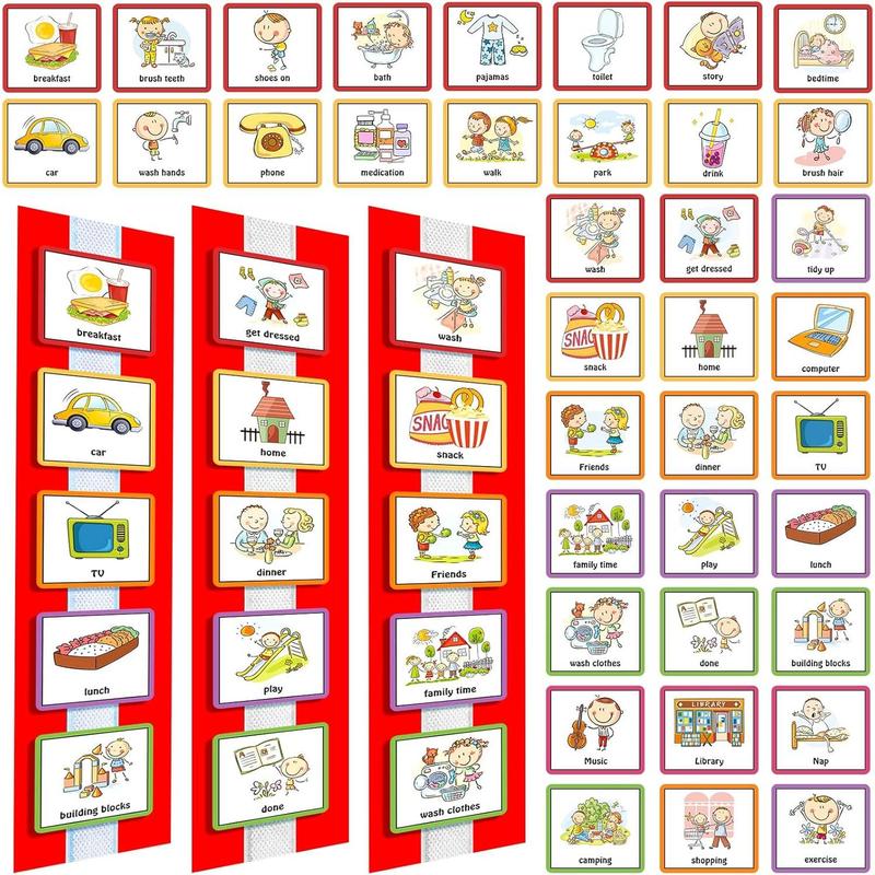 60 count Visual Schedule Cards Daily Routine Chart Visual Wall Planner ...