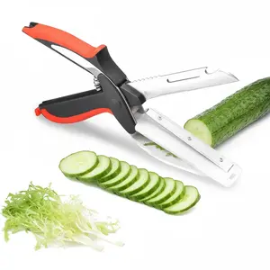 6-in-1 Vegetable Scissors and Food Cutter - Kitchen ShearsWith Cutting Board, Quick Slicer, Chopper for Meat andVegetables