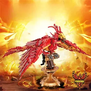 Creative Fire Phoenix Toy Model Building Blocks, Building Sets 938pcs/set Witchcraft Education Series Decorative Assembly Bricks for Teenagers Birthday Gifts