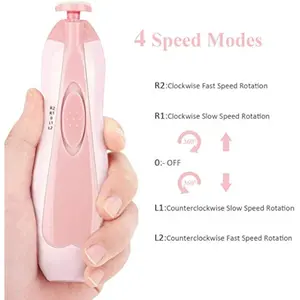 Baby Nail File Clippers Electric: Baby Nail Trimmer Electric Kit Fingernails Toes Care Manicure 6-in-1 Set with LED Light Safe for Newborn Kids and Adult Pin