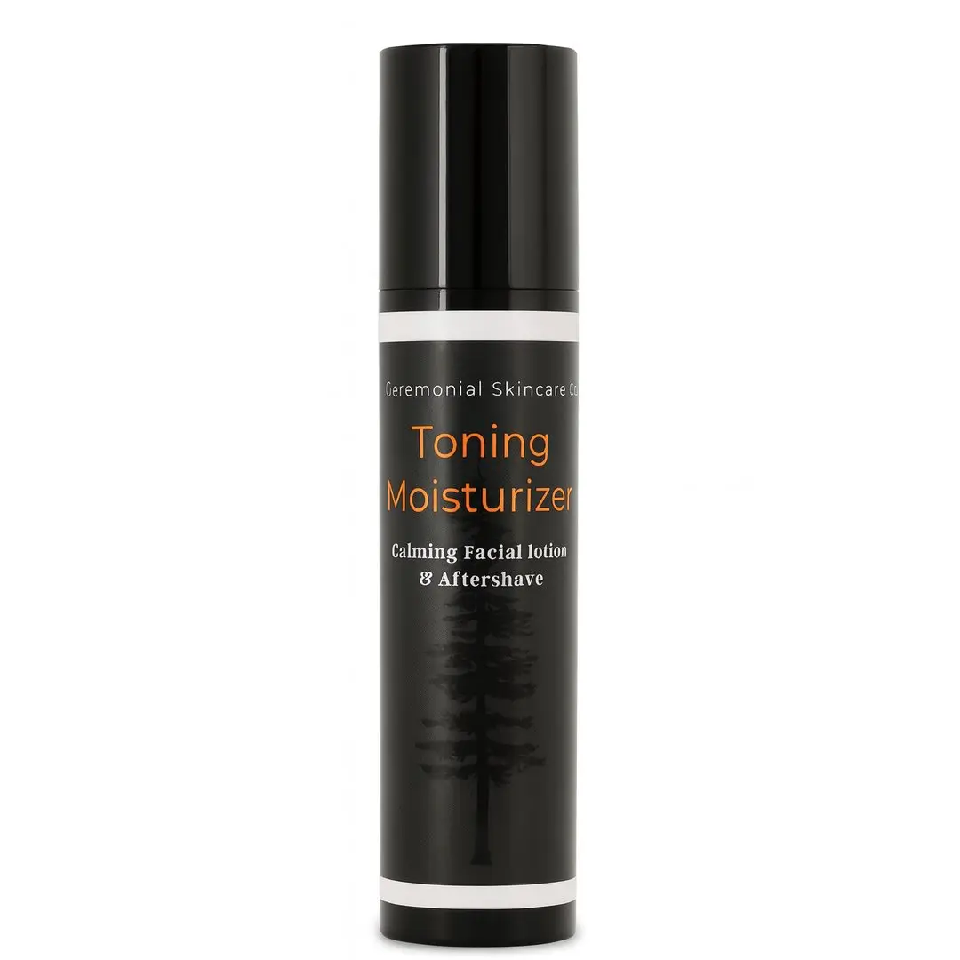 Men's Daily Toning Moisturizer & Aftershave - Calming Facial Lotion with Aloe Vera, Squalene, Witch Hazel  - Vegan, Cruelty-Free, No Parabens