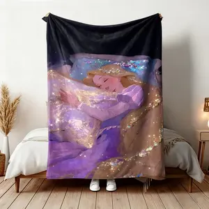 Disney Princess Flannel Blanket, Reusable Beach Towel, Suitable for All, Essential for Travel, Available in Us, Uk, Italy, Canada