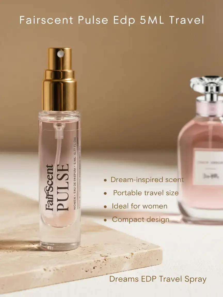 Women's FairScent Pulse Dreams Woody & Earthy EDP Travel Spray - Affordable Luxury, Single Item, 5ml/0.17oz