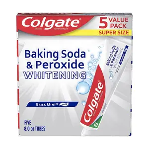 Colgate Baking Soda and Peroxide Whitening Toothpaste Brisk Mint, 8 oz 5 pk