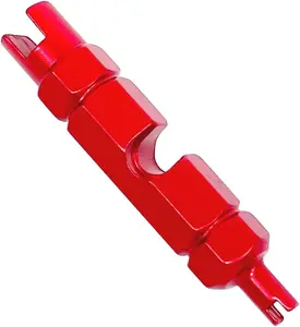 Bike Valve Core Repair & Remover Tool for Schrader, Presta, and Tubeless Bicycling Tires (Red)
