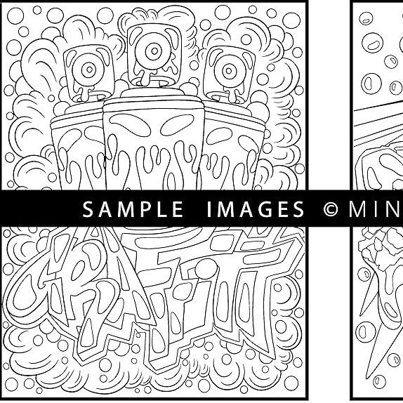 The Graffiti Art Coloring Book (Vol.1): Cool Graffiti Art Coloring Book for Adults and Teens With 40 Original Street Art Drawings,