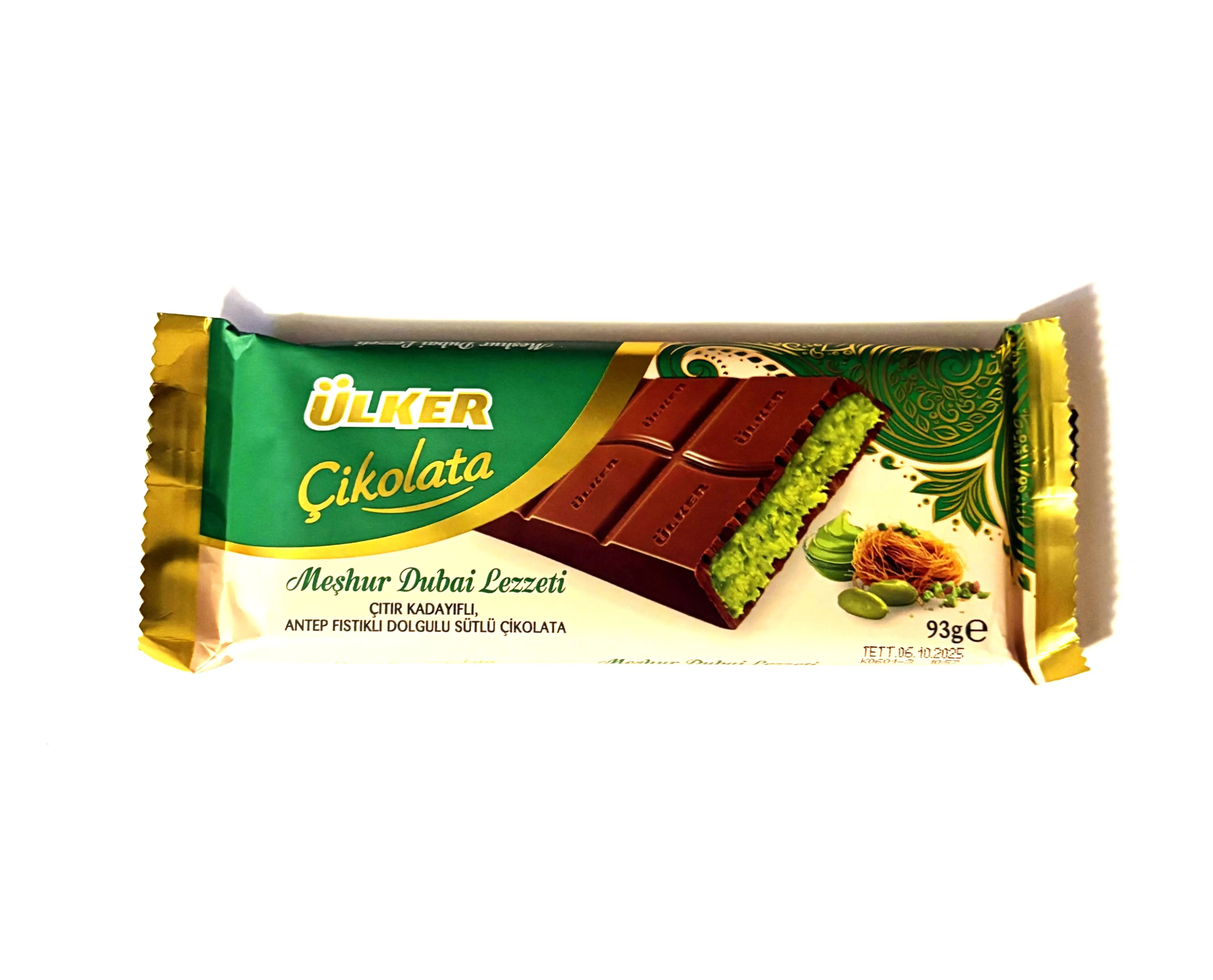 Dubai Chocolate Real Pistachio Filled The Famous Flavor – 93g Bonbon Snack Dessert