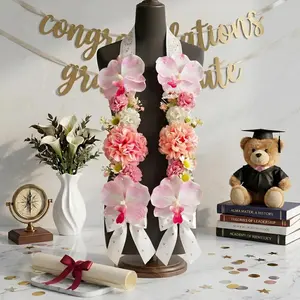 Handmade Floral Graduation Lei Class of 2026, Custom Floral Graduation Stole, Personalized Flower Sash, Custom Flower Grad Stole, Ribbon Lei