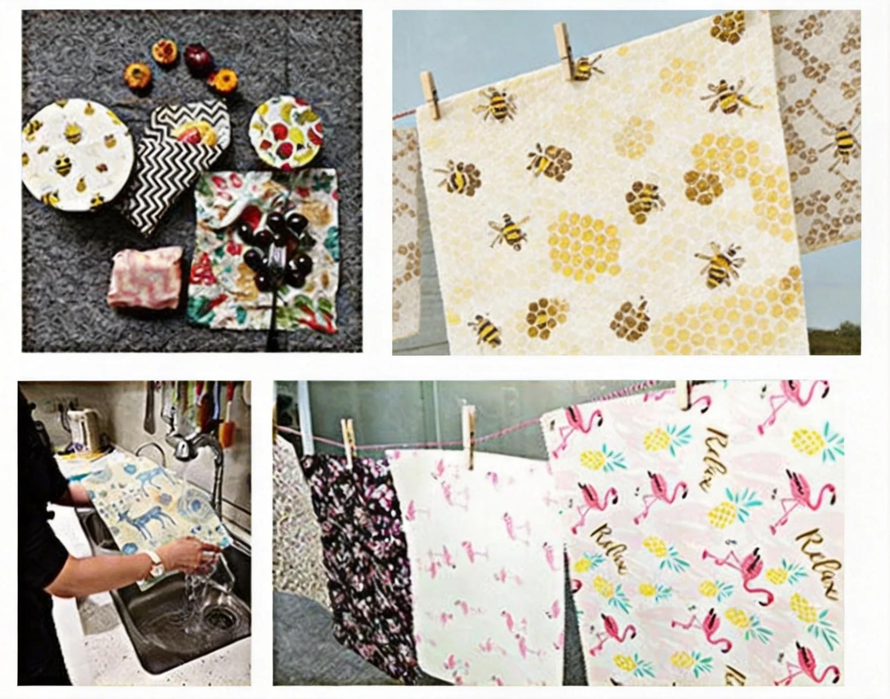 Beeswax Wraps&Beeswax Food Wraps&Eco-Friendly Beeswax Wraps&Plastic Free Food Storage&Kitchen Beeswax Wraps&Reusable Beeswax Food Wraps Set&Washable Beeswax Wraps