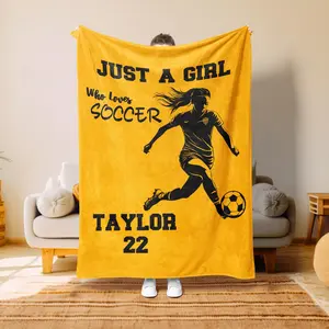 Soccer Gifts For Girls, Soccer Player Girl, Soccer Blanket for Girl, Soccer Blanket Personalized Soccer Blanket Custom Soccer Gifts For Team 