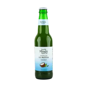 MOSHI Uji Matcha Sparkling Water Coconut Flavor - 355ml Canned Carbonated Drink