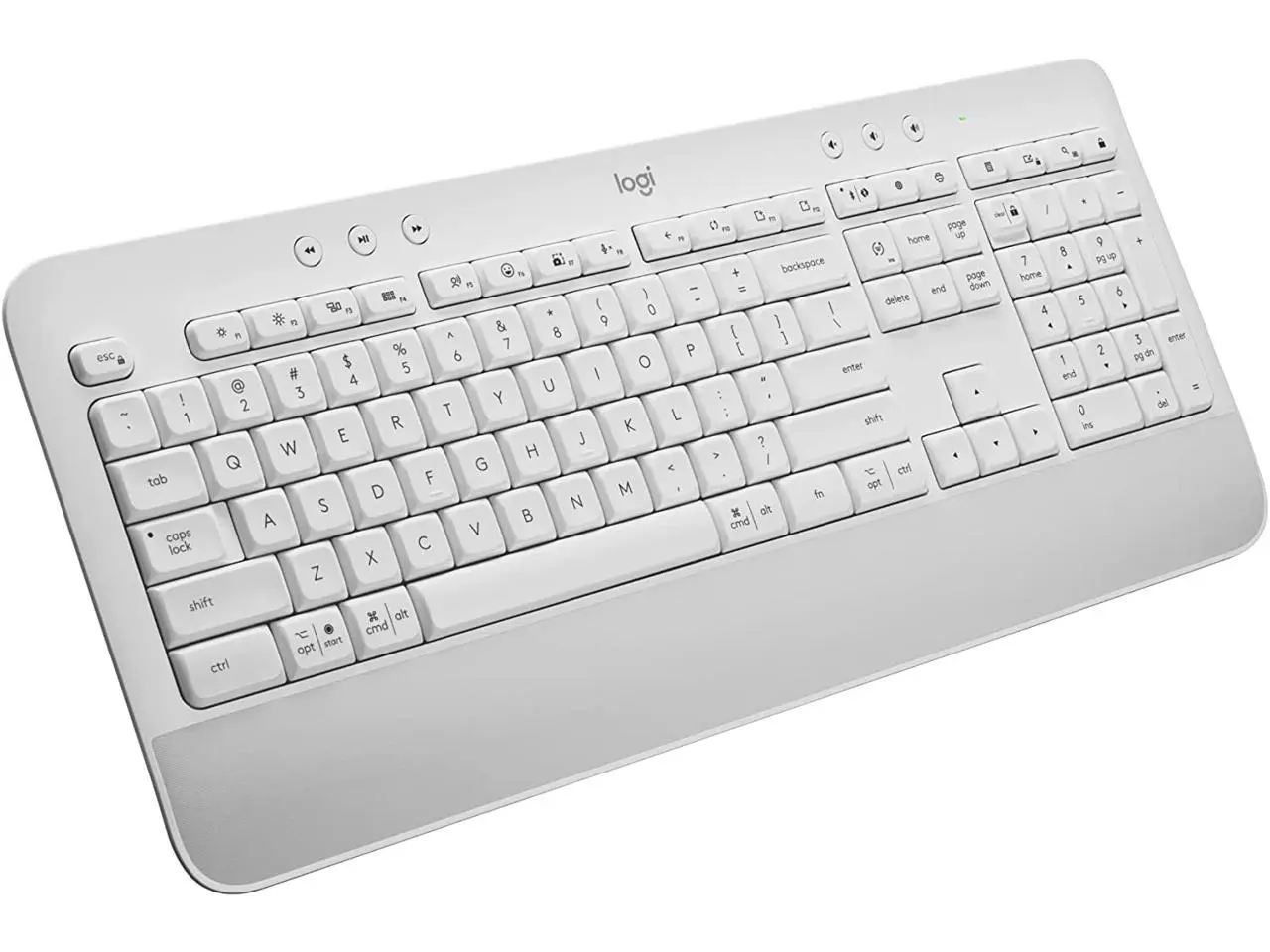 Logitech Signature K650 Comfort Full-Size Wireless Keyboard with Wrist Rest, BLE Bluetooth or Logi Bolt USB Receiver, Deep-Cushioned Keys, Numpad, Compatible with Most OS/PC/Window/Mac - Off White
