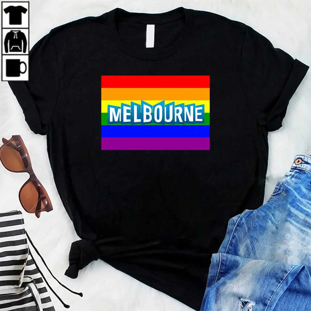 Melbourne Gay Pride - Melbourne Lgbt - Melbourne Australia Rainbow Flag Shirt T-Shirt
