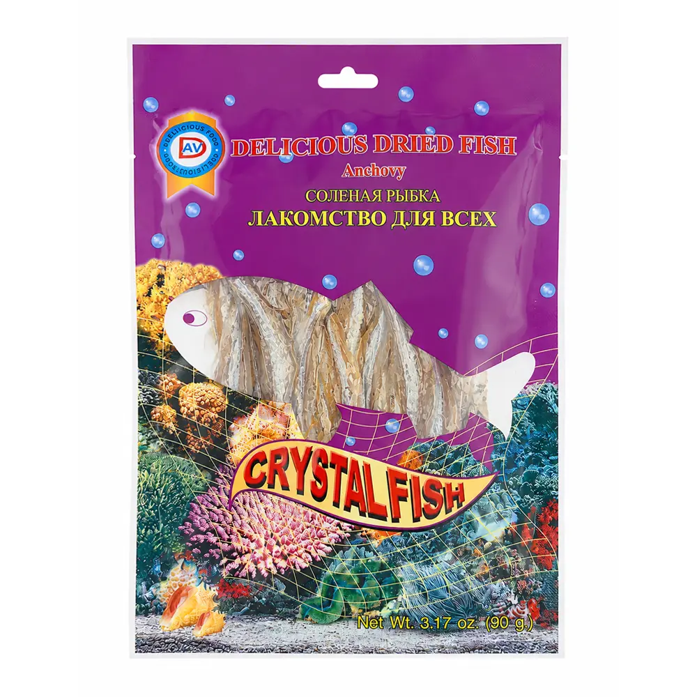 Salted Dry Fish Crystal Snack, 3.17 oz (90gr)