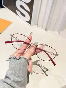 Oval Metal Frame Prescription Glasses, Unisex Decorative Eyewear, Japanese Style Sunglasses, Beach Accessories for Men & Women